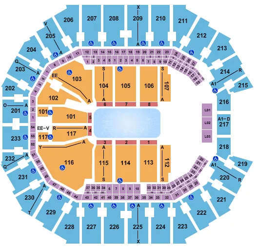 DISNEY ON ICE 2 Seating Map Seating Chart