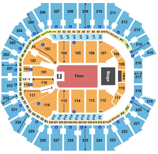 ENDSTAGE GA FLOOR Seating Map Seating Chart