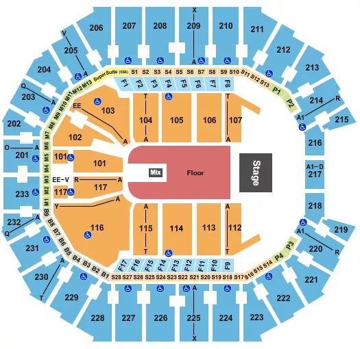 ENDSTAGE GA 2 Seating Map Seating Chart