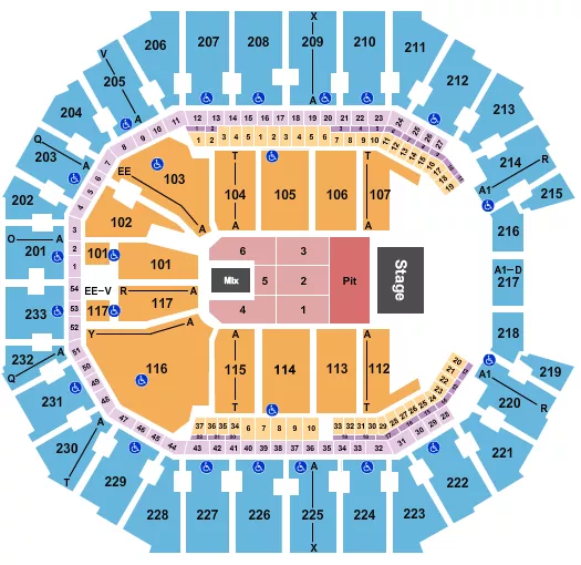 ENDSTAGE GA PIT Seating Map Seating Chart