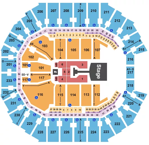 JONAS BROTHERS 1 Seating Map Seating Chart