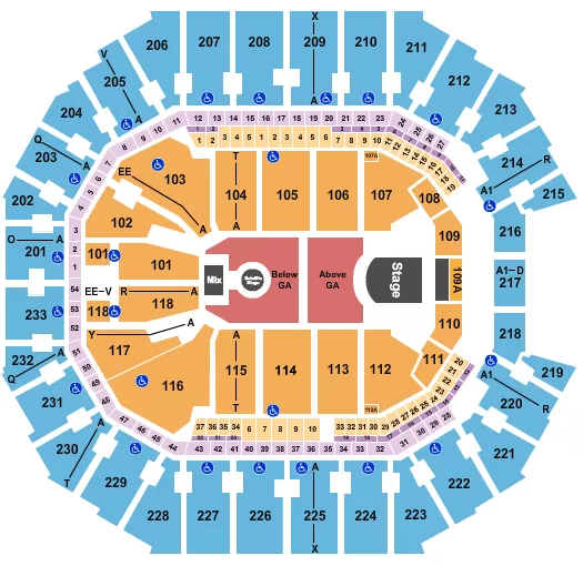 PHOEBE BRIDGERS Seating Map Seating Chart
