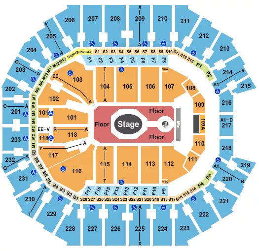 TAME IMPALA Seating Map Seating Chart