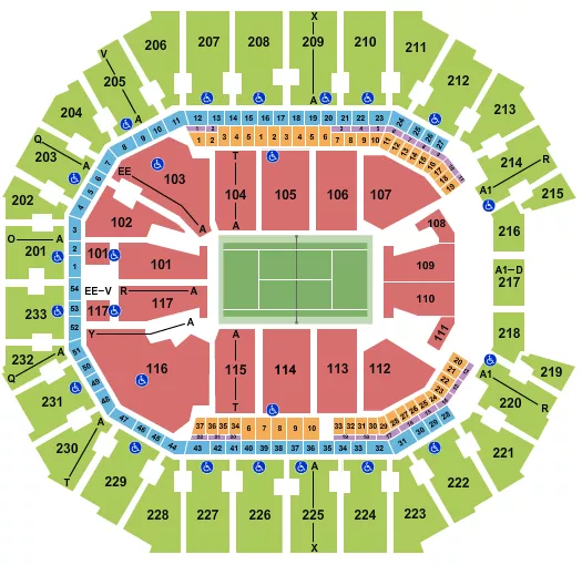 TENNIS 1 Seating Map Seating Chart