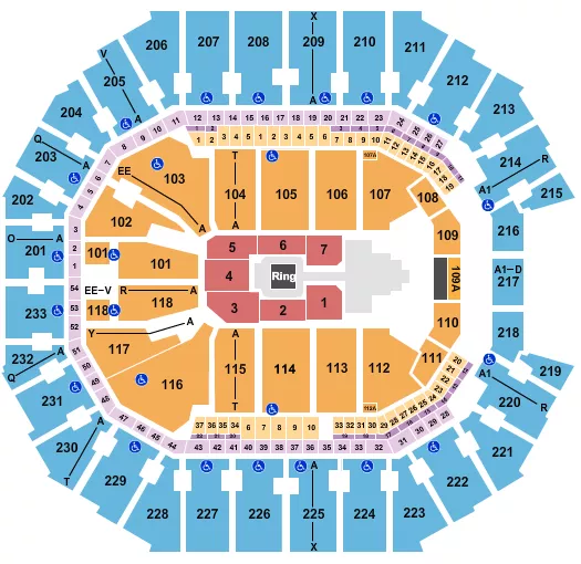 WWE 2 Seating Map Seating Chart