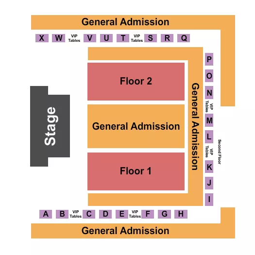 ENDSTAGE PARTIAL GA FLOOR Seating Map Seating Chart