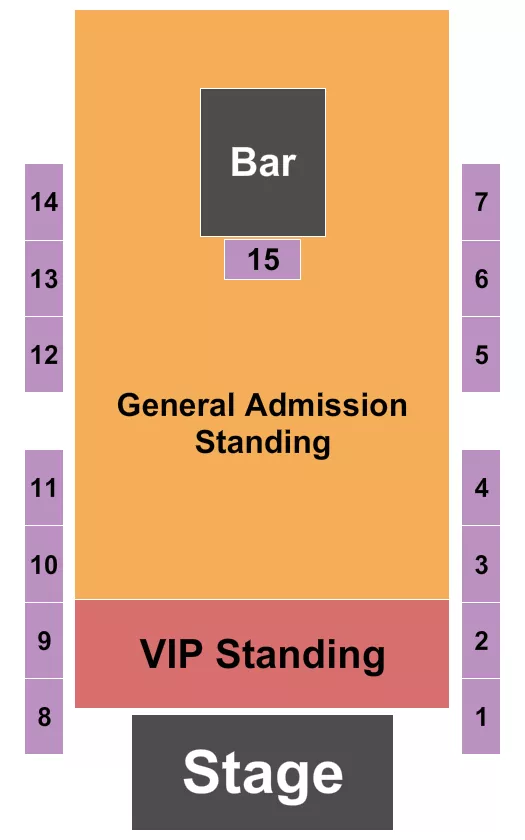 ENDSTAGE GA VIP Seating Map Seating Chart