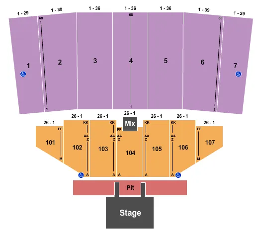 ZAC BROWN BAND Seating Map Seating Chart