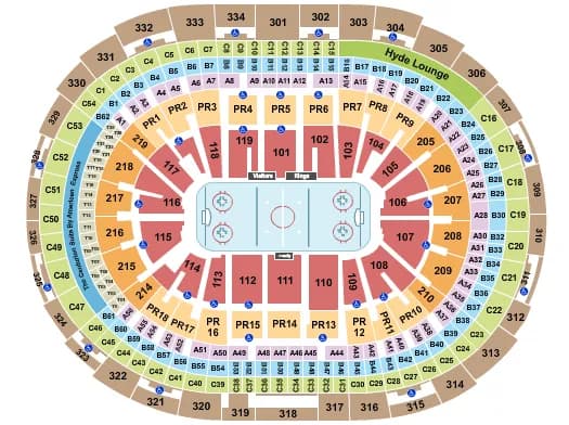 CRYPTOCOM ARENA HOCKEY RO Seating Map Seating Chart