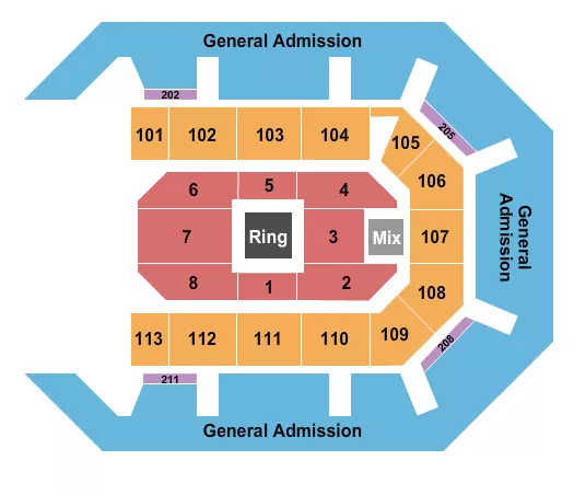 MMA WITH GA Seating Map Seating Chart