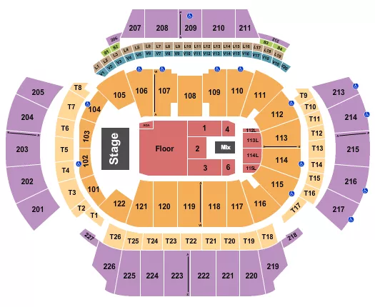 STATE FARM ARENA GA JOHNNY BLUE SKIES Seating Map Seating Chart