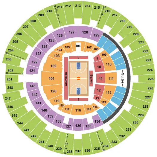 BASKETBALL GLOBETROTTERS Seating Map Seating Chart