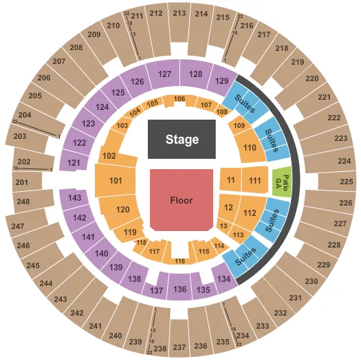 ENDSTAGE RSVD FLR Seating Map Seating Chart