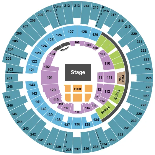 ENDSTAGE GA FLOOR 2 Seating Map Seating Chart