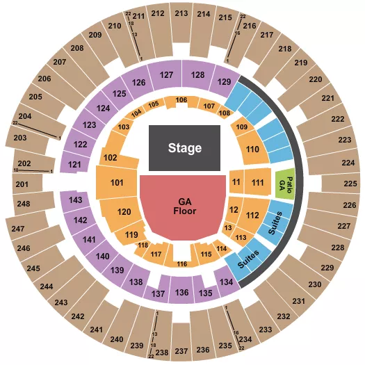 JAKE OWEN Seating Map Seating Chart