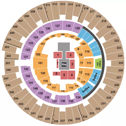 WRESTLING AEW Seating Map Seating Chart