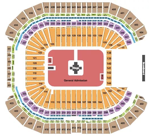 ZACH BRYAN Seating Map Seating Chart