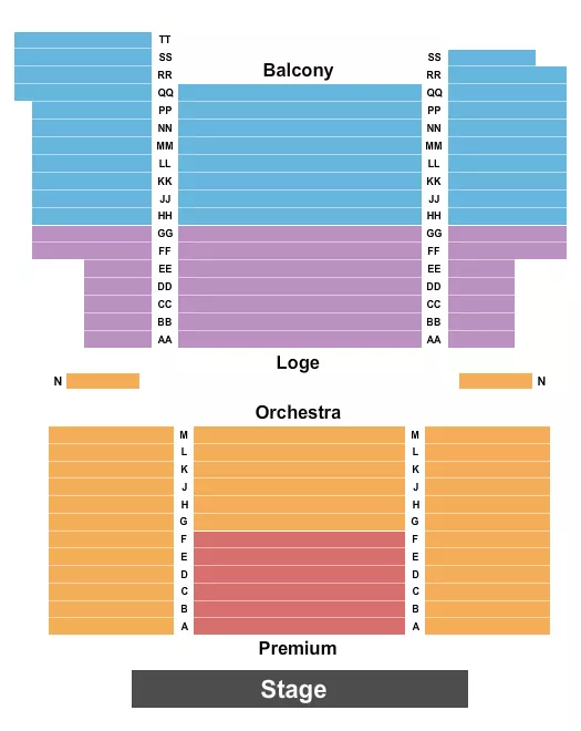 ENDSTAGE WITH PREMIUM Seating Map Seating Chart