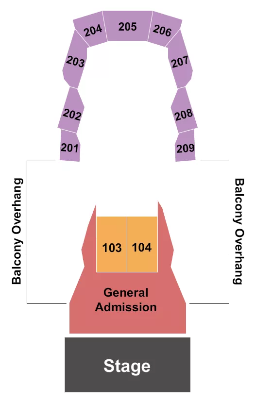 ENDSTAGE WITH GA Seating Map Seating Chart