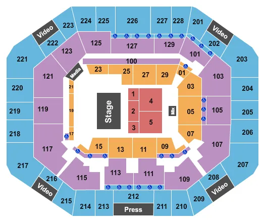 EXACTECH ARENA AT THE STEPHEN C OCONNELL CENTER ENDSTAGE 2 Seating Map Seating Chart