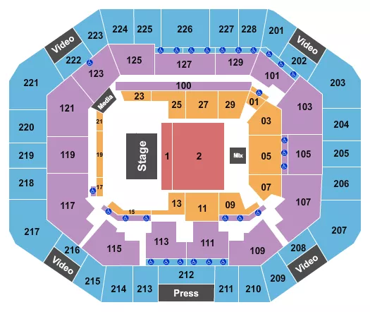 EXACTECH ARENA AT THE STEPHEN C OCONNELL CENTER ENDSTAGE 3 Seating Map Seating Chart