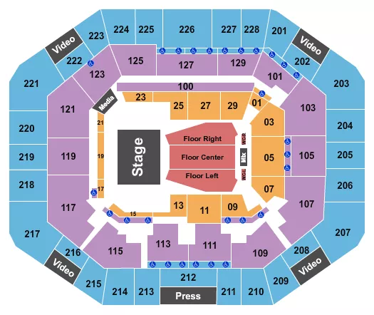 EXACTECH ARENA AT THE STEPHEN C OCONNELL CENTER ENDSTAGE 4 Seating Map Seating Chart