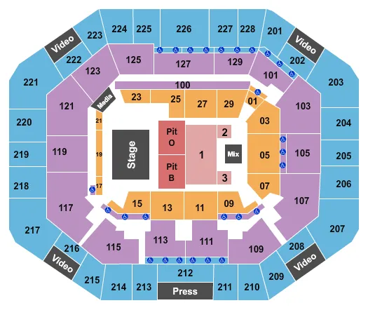 EXACTECH ARENA AT THE STEPHEN C OCONNELL CENTER ENDSTAGE PITS Seating Map Seating Chart