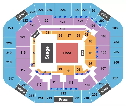 EXACTECH ARENA AT THE STEPHEN C OCONNELL CENTER ENDSTAGE Seating Map Seating Chart
