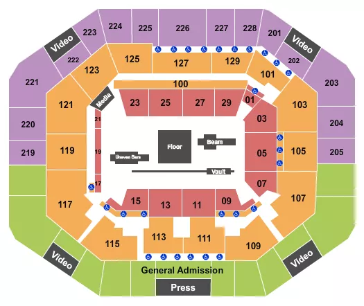 EXACTECH ARENA AT THE STEPHEN C OCONNELL CENTER GYMNASTICS 2 Seating Map Seating Chart