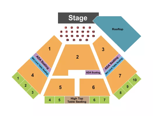 ENDSTAGE PIT TABLES Seating Map Seating Chart