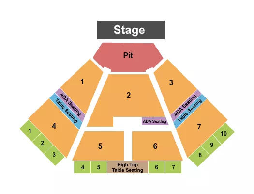 ENDSTAGE PIT Seating Map Seating Chart