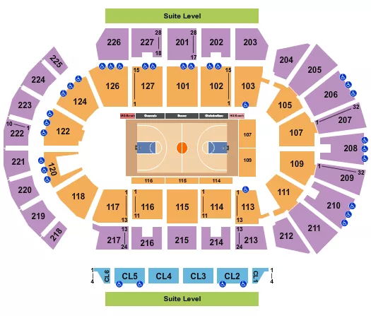 BASKETBALL GLOBETROTTERS Seating Map Seating Chart