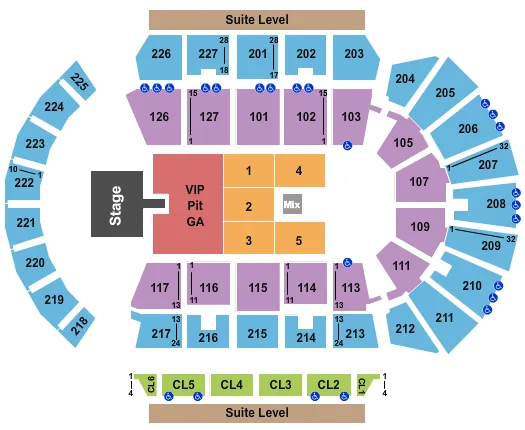 CODY JOHNSON Seating Map Seating Chart