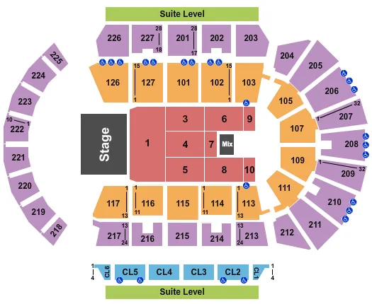 MERCYME Seating Map Seating Chart