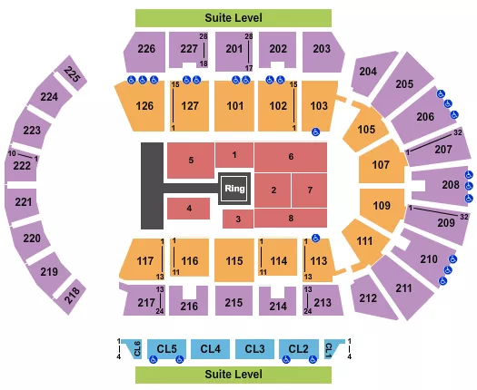 WWE Seating Map Seating Chart
