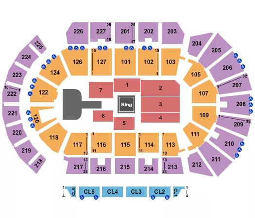 WRESTLING AEW Seating Map Seating Chart