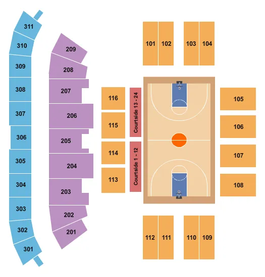 BASKETBALL Seating Map Seating Chart
