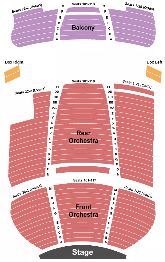 END STAGE Seating Map Seating Chart