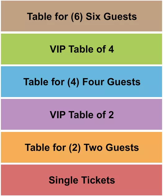 STRESS FACTORY COMEDY CLUB BRIDGEPORT GA VIP TABLES Seating Map Seating Chart