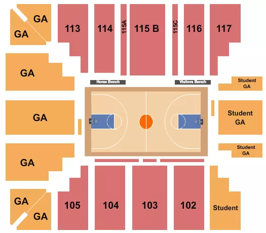 BASKETBALL WOMEN Seating Map Seating Chart