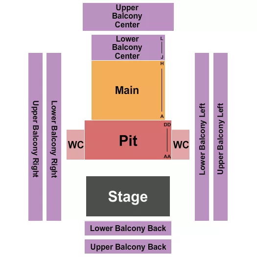 ENDSTAGE 2 Seating Map Seating Chart