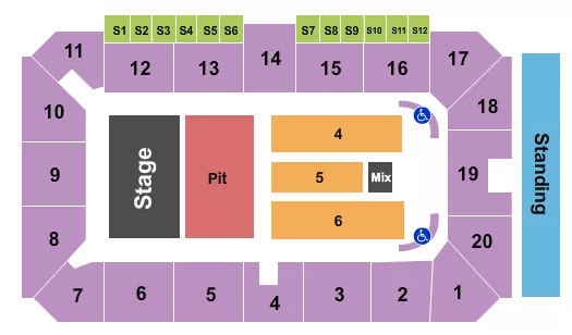 ENDSTAGE GA PIT Seating Map Seating Chart