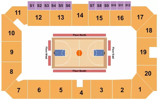 BASKETBALL GLOBETROTTERS Seating Map Seating Chart
