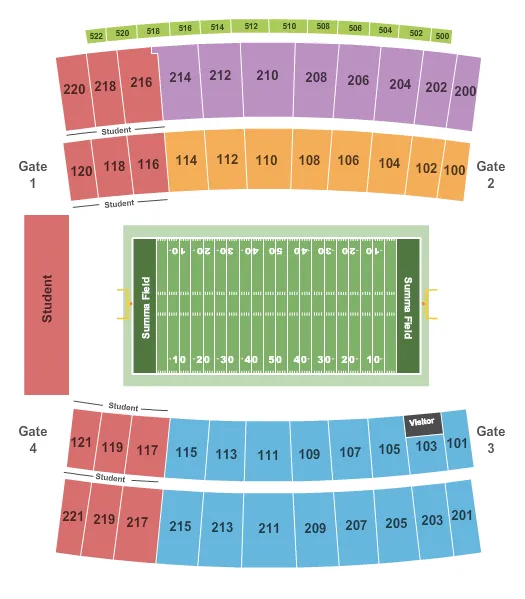 FOOTBALL Seating Map Seating Chart