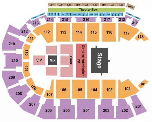 BREAKING BENJAMIN Seating Map Seating Chart