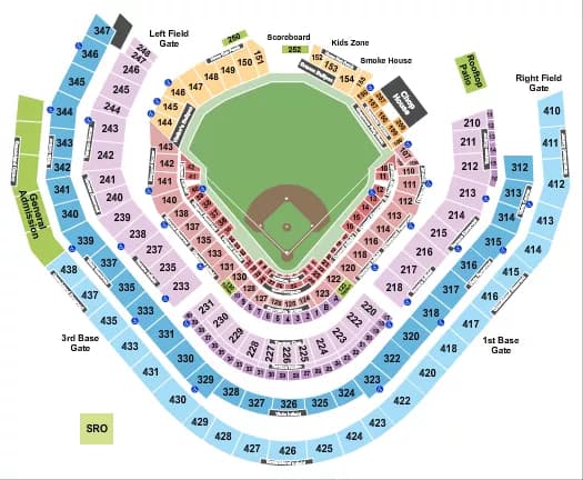 BASEBALL 2 Seating Map Seating Chart