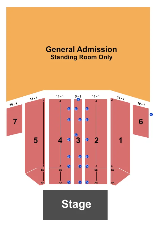 SUNSET AMPHITHEATRE SUNSET STATION NV ENDSTAGE 2 Seating Map Seating Chart