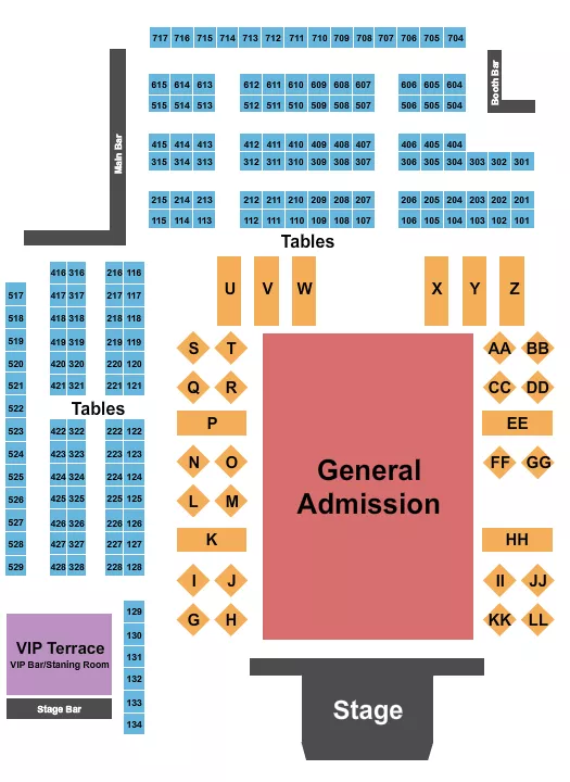ENDSTAGE GA 2 Seating Map Seating Chart