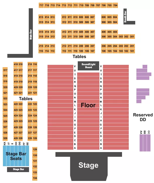ENDSTAGE Seating Map Seating Chart