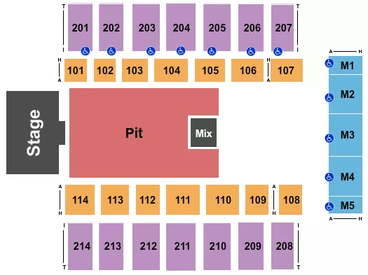 ENDSTAGE PIT Seating Map Seating Chart